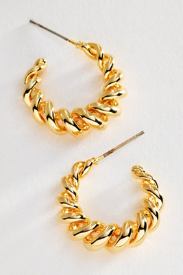 Spiral Hoop Earrings (Gold)