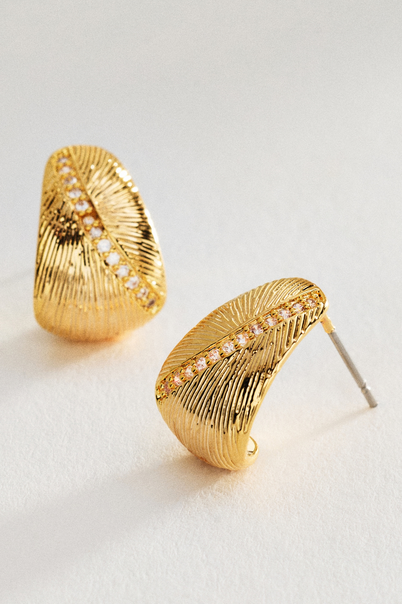 By Anthropologie textured Crystal Hoop Earrings
