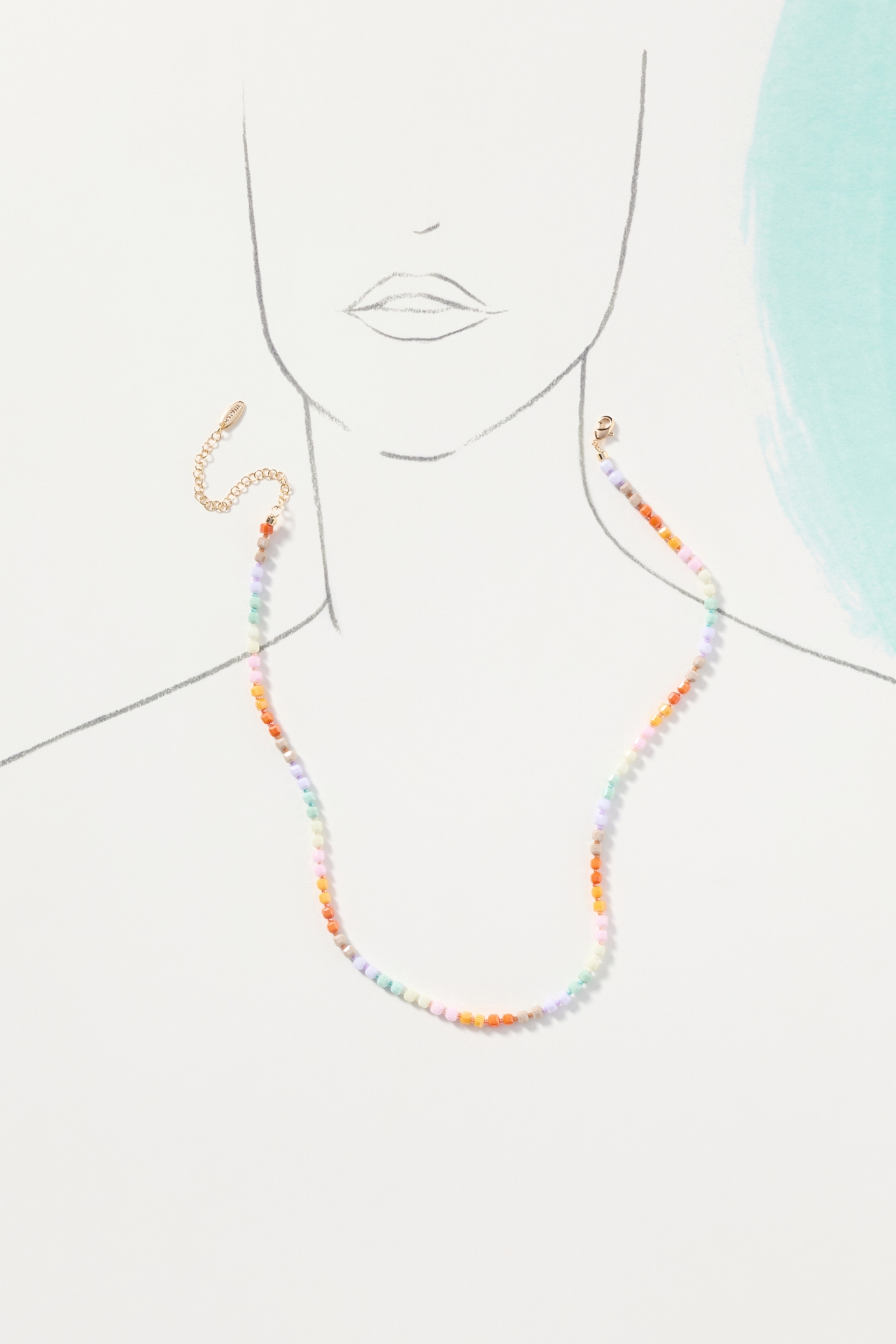 Multi-Color Beaded Collar Necklace