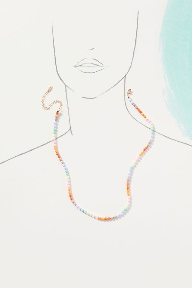 Multi-Color Beaded Collar Necklace #3