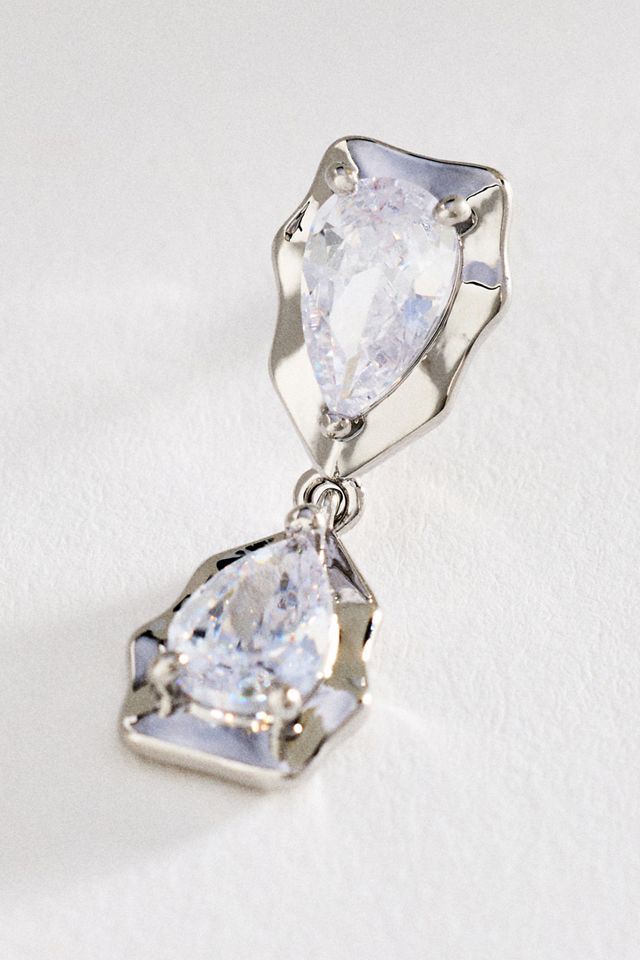 Pear-Cut Crystal Drop Earrings #1