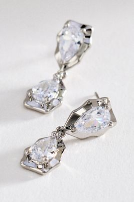 Pear-Cut Crystal Drop Earrings
