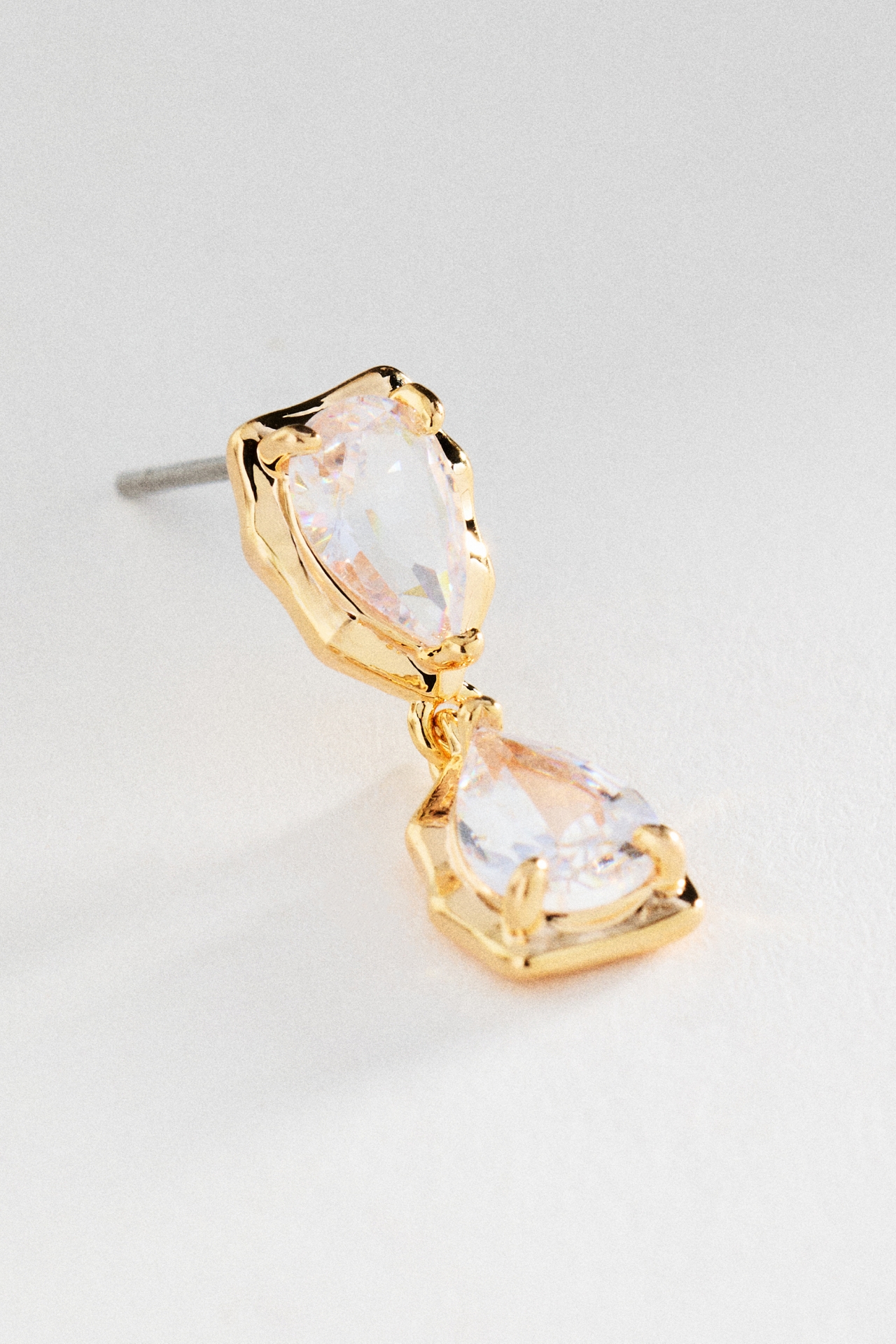 Pear-Cut Crystal Drop Earrings