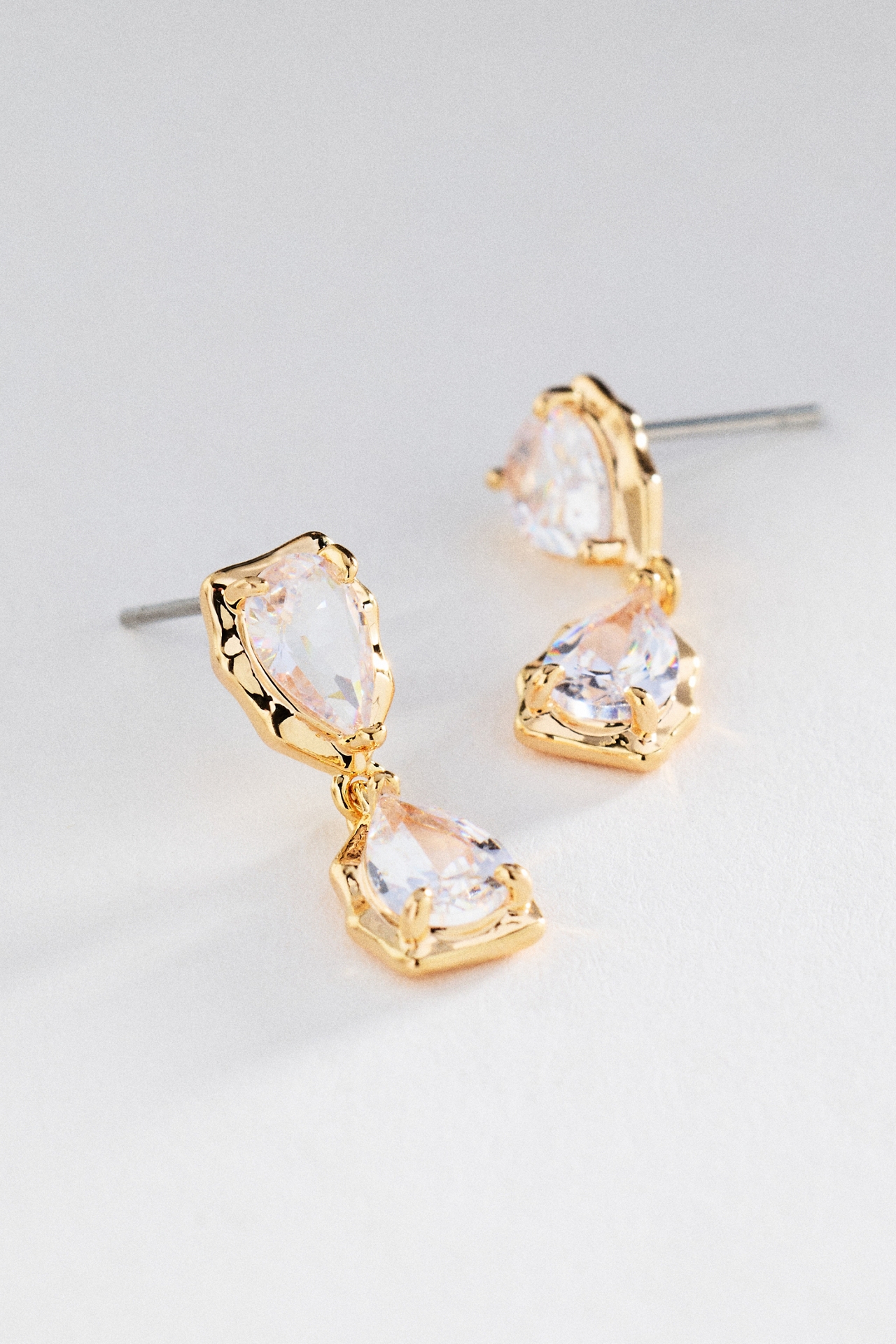 Pear-Cut Crystal Drop Earrings