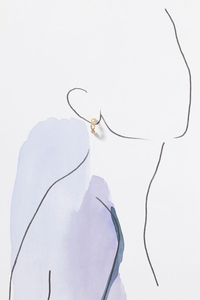 Colorful Semi-Stone Hoop Earrings #2