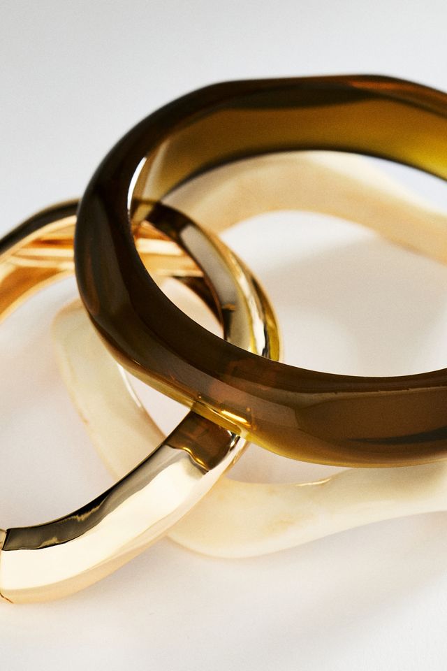 Wavy Bangle Bracelets, Set of 3 #1