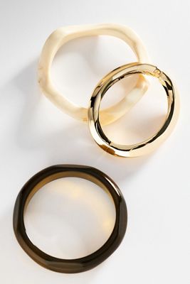 Wavy Bangle Bracelets, Set of 3