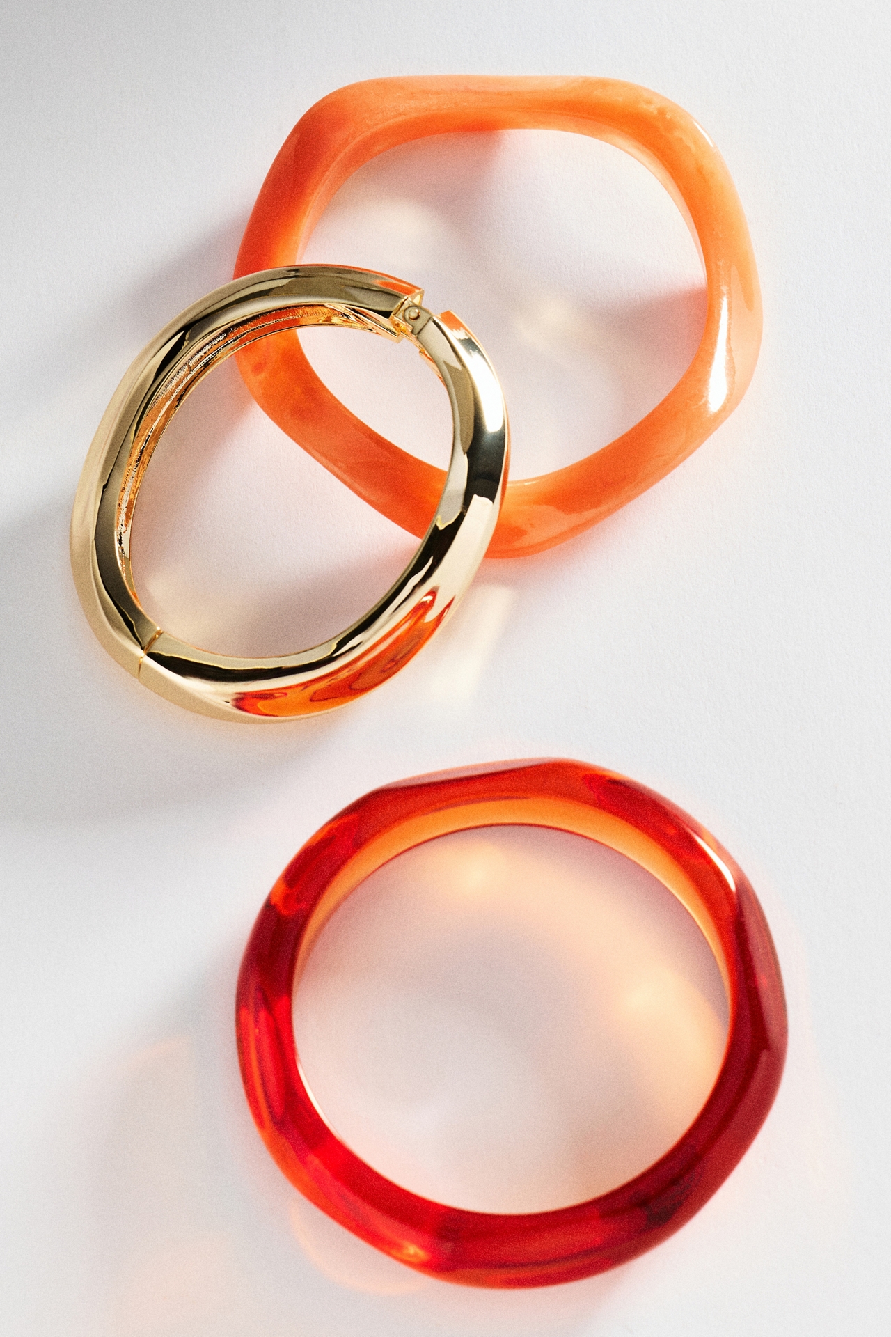Wavy Bangle Bracelets, Set of 3