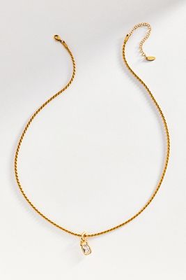 Bezel Crystal Pendant Necklace