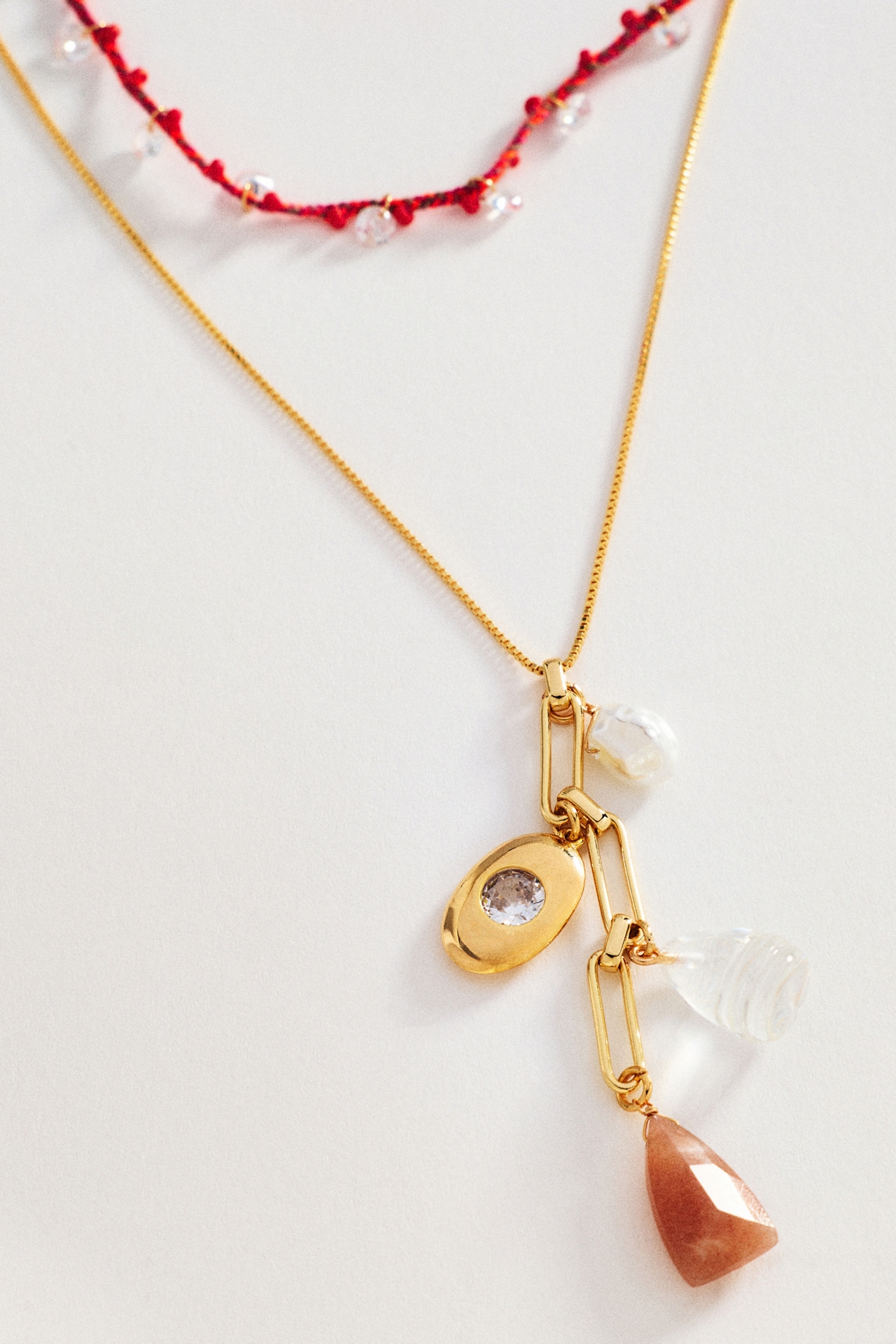 Threaded Layered Necklaces, Set of 2