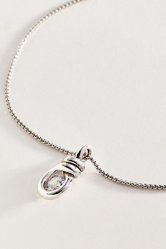 Organic Bezel Crystal Pendant Necklace #1