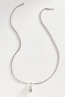 Organic Bezel Crystal Pendant Necklace