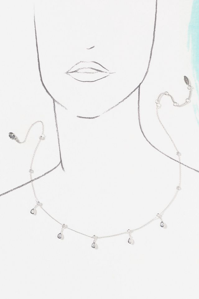 Delicate Bezel Drop Necklace #2