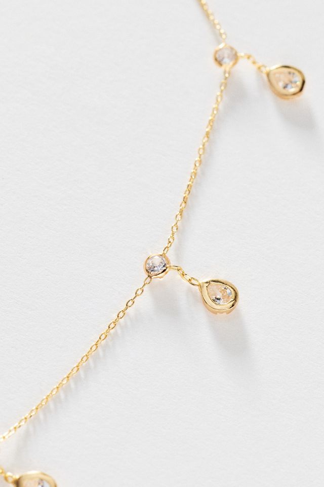 Delicate Bezel Drop Necklace #1