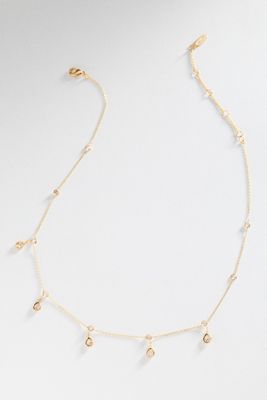 Delicate Bezel Drop Necklace