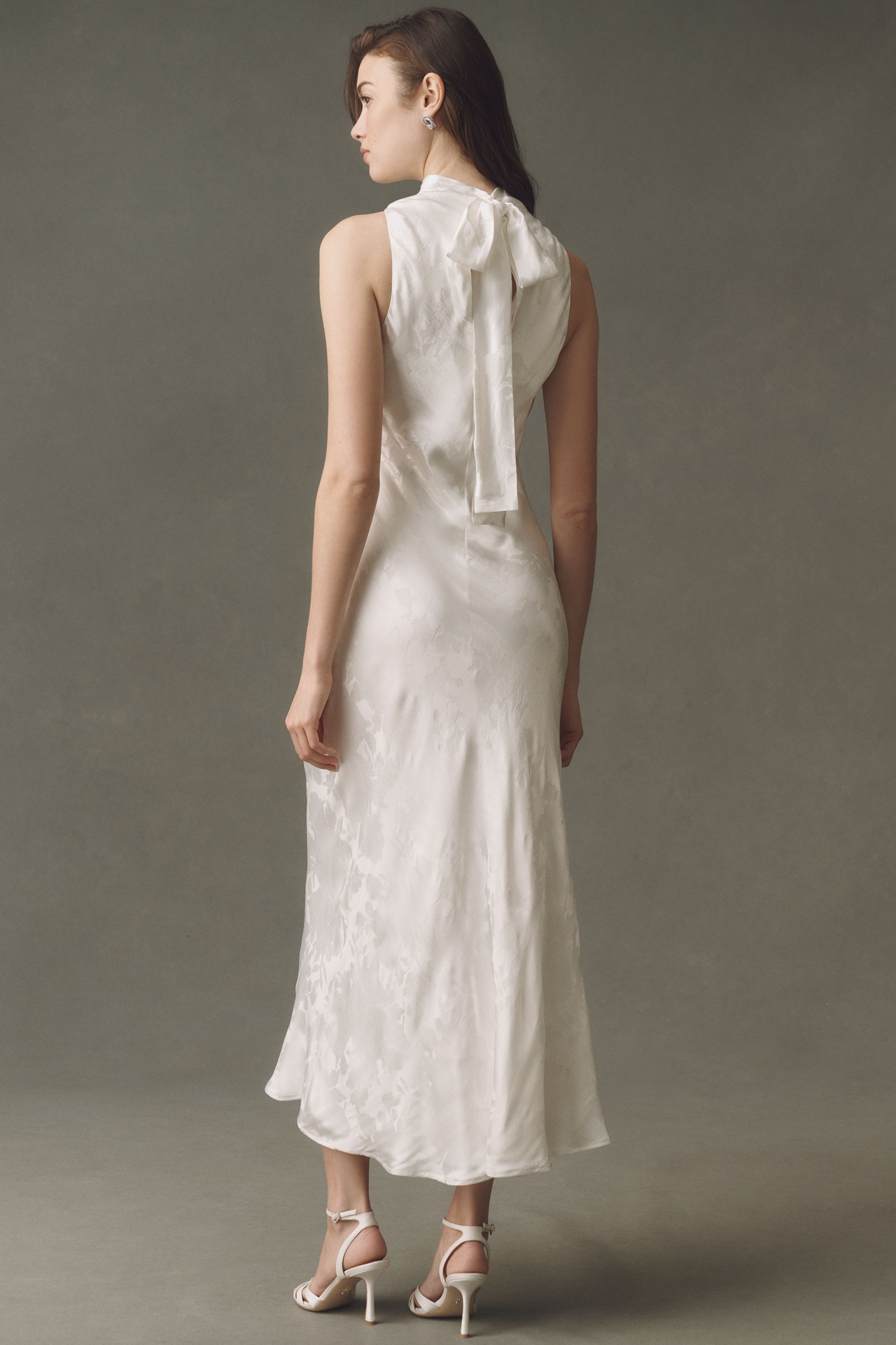 BHLDN Mock-Neck Jacquard Maxi Dress