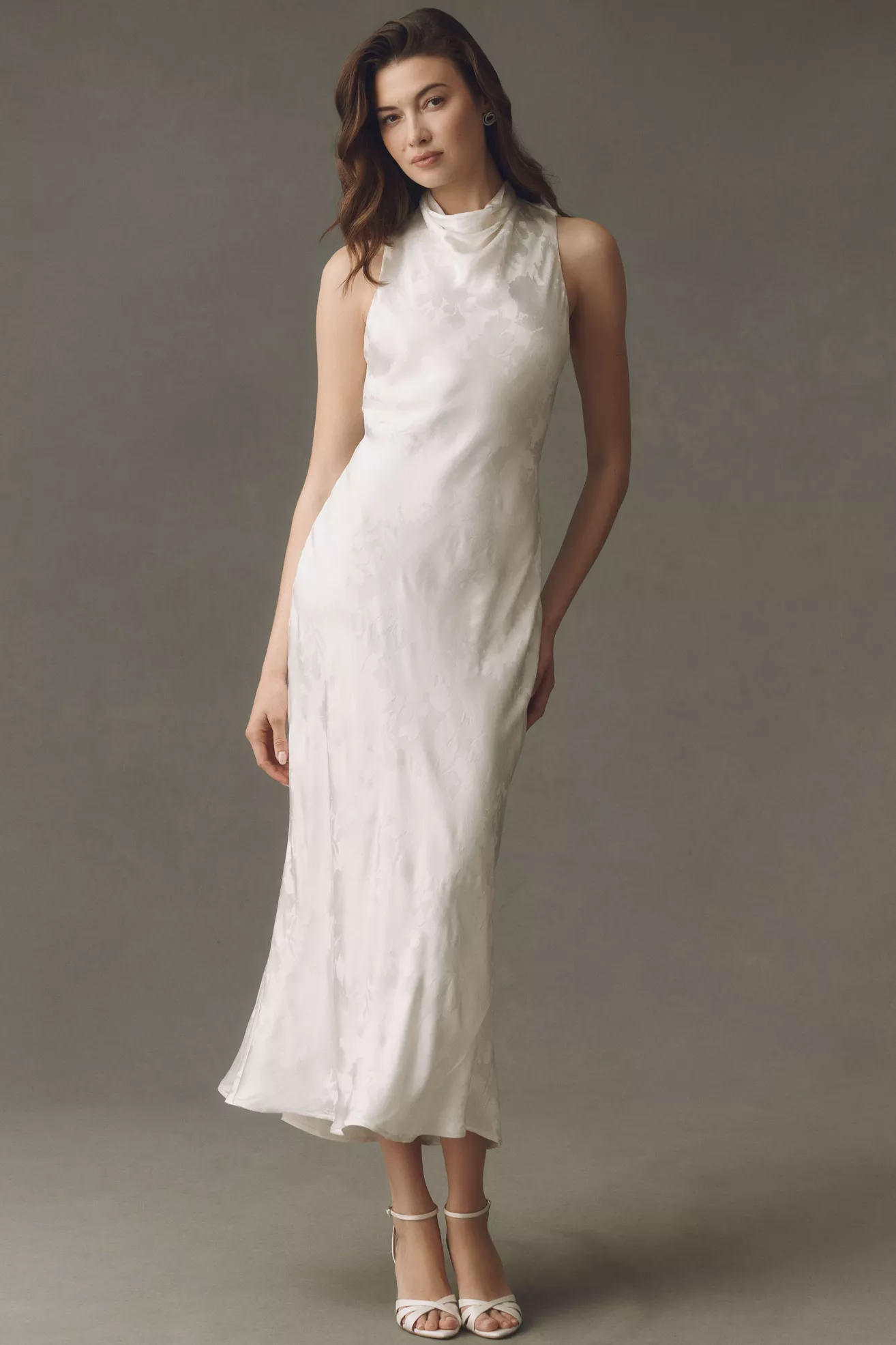 BHLDN Mock-Neck Jacquard Maxi Dress