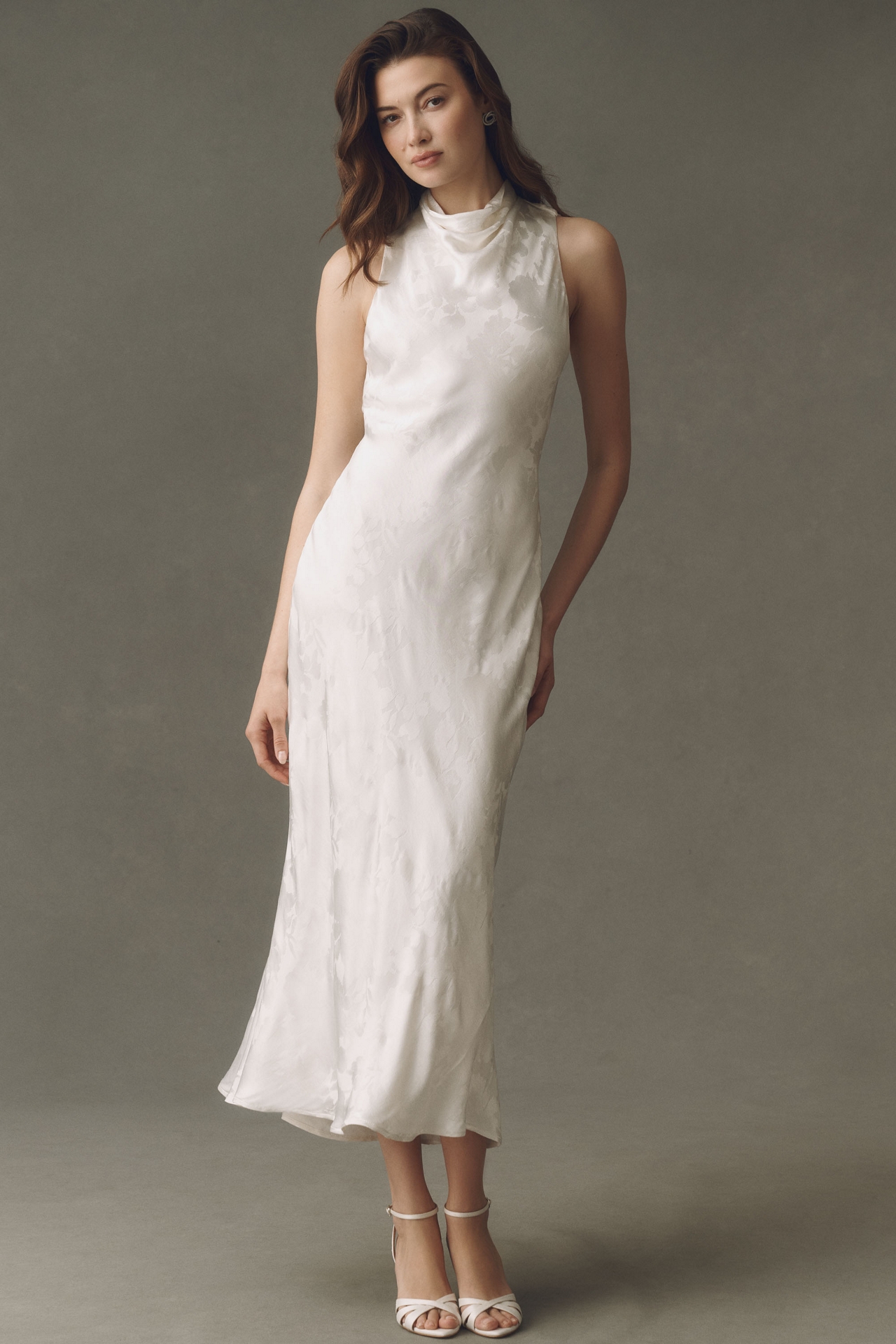 BHLDN Mock-Neck Jacquard Maxi Dress