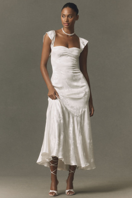 short sleeve engagement dress TR12024 Modest Lace Wedding Dress Short Sleeve main image 0