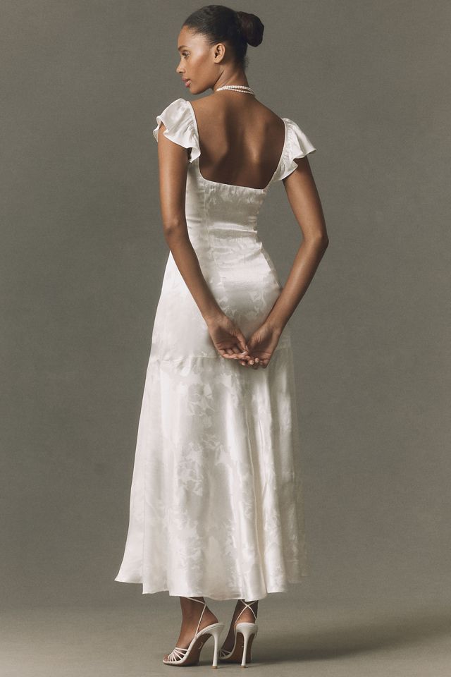 BHLDN Flutter Sleeve Jacquard Maxi Dress #2