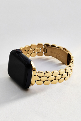 Posh Tech Emery Stainless Steel Apple Watch Band In Gold
