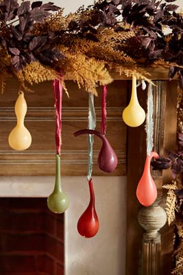 Heirloom Gourd Glass Ornaments, Set of 6