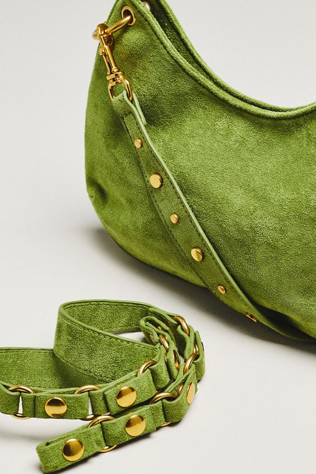 By Anthropologie Faux Suede Circular Shoulder Bag #2