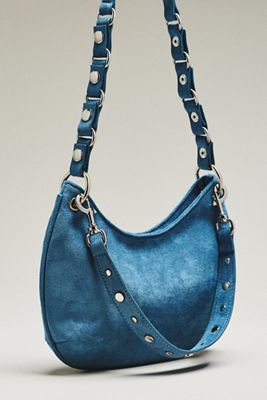 Bolso de Hombro Circular de Ante Sintético