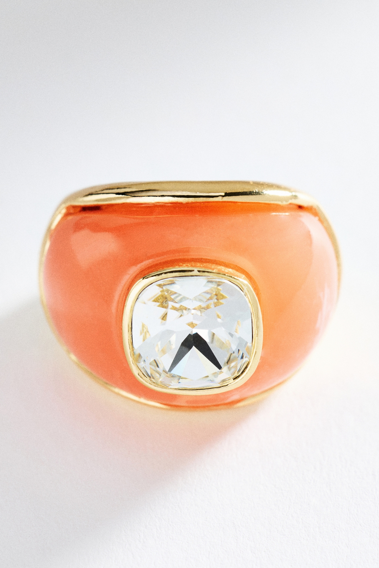 Crystal Resin Cocktail Ring