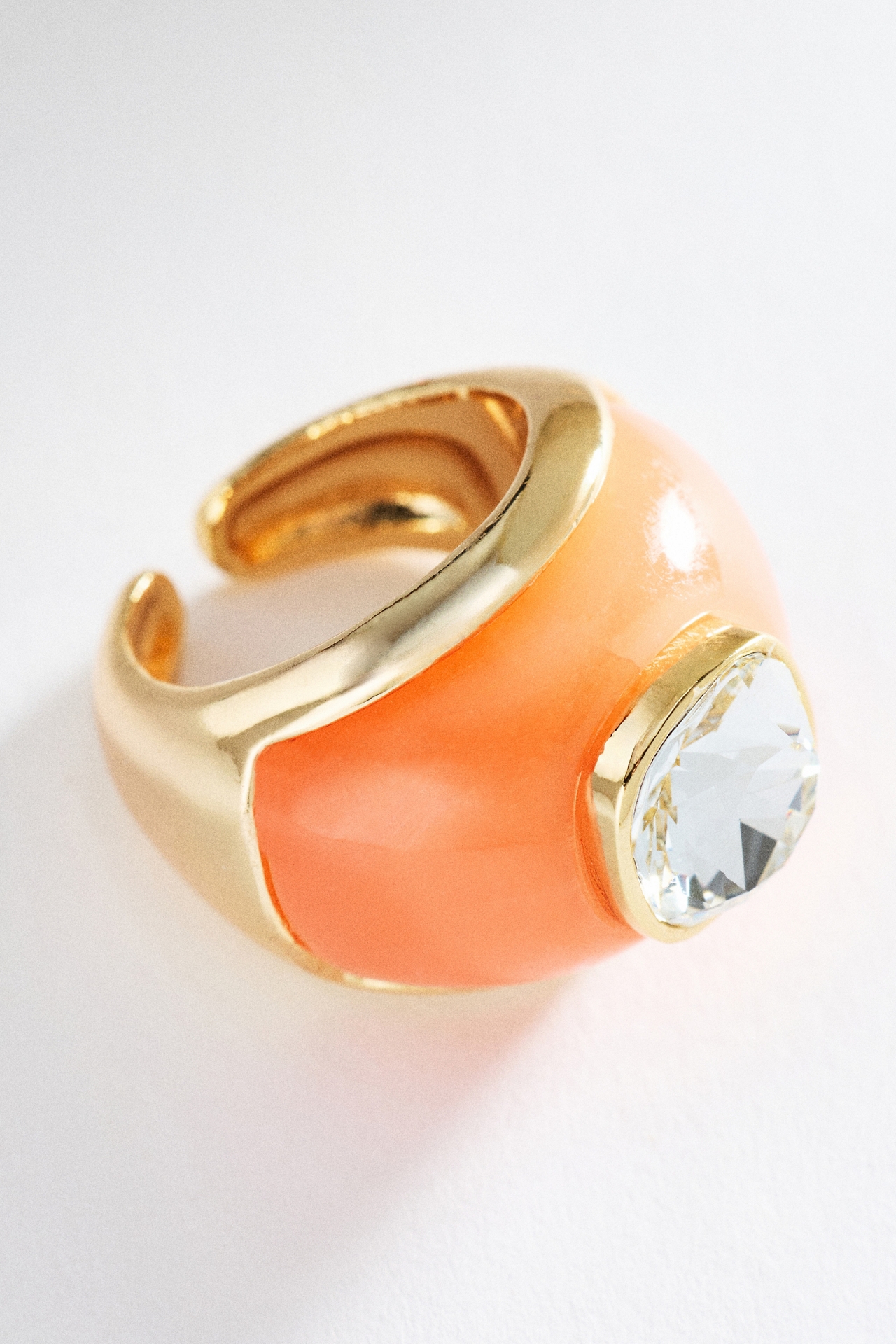 Crystal Resin Cocktail Ring