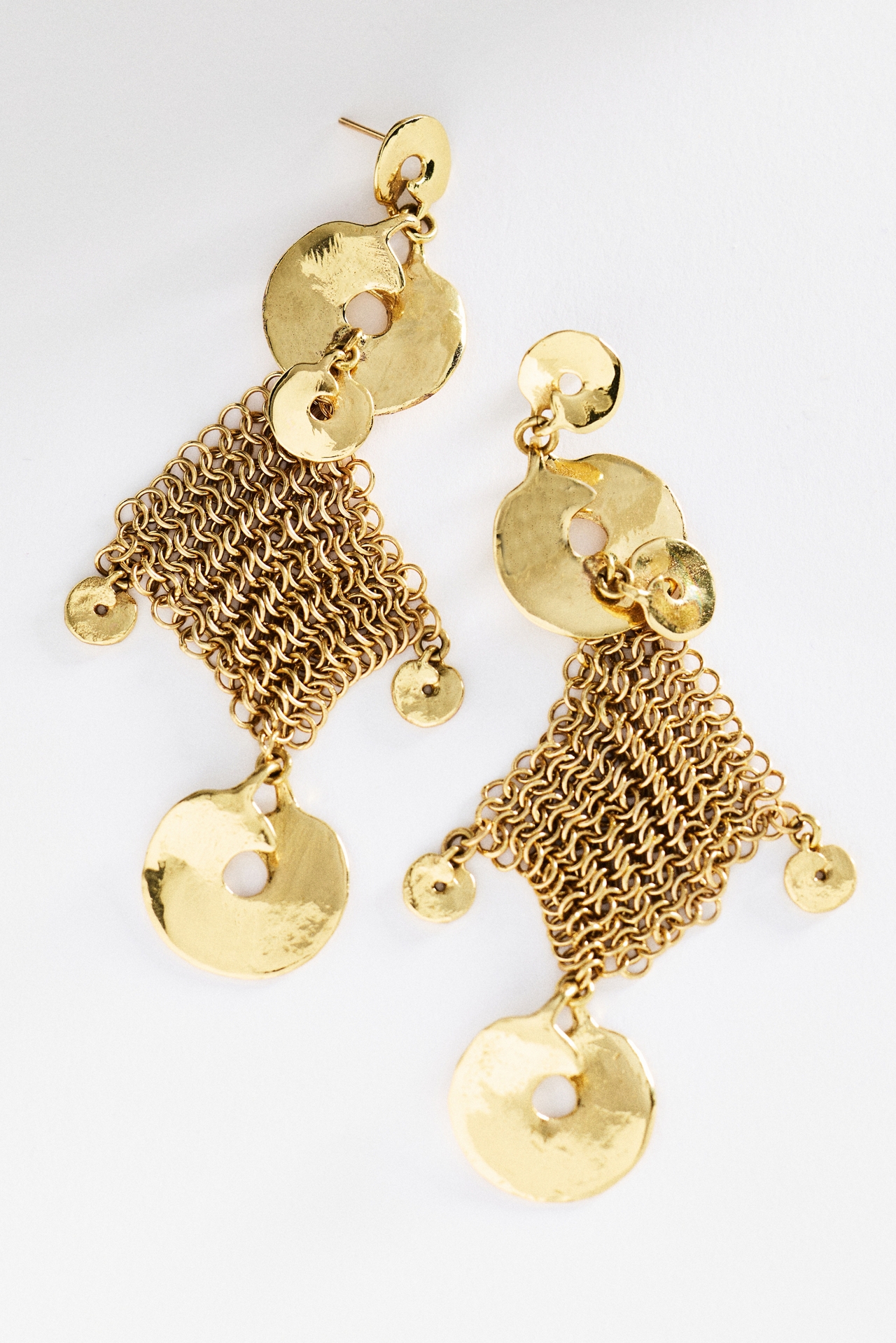 ALÉMAIS Atomic Chainmail Disc Drop Earrings