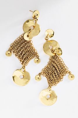 ALÉMAIS Atomic Chainmail Disc Drop Earrings