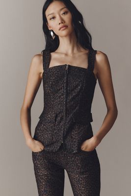 Damson Madder Leopard Tie Front Gilet | Anthropologie
