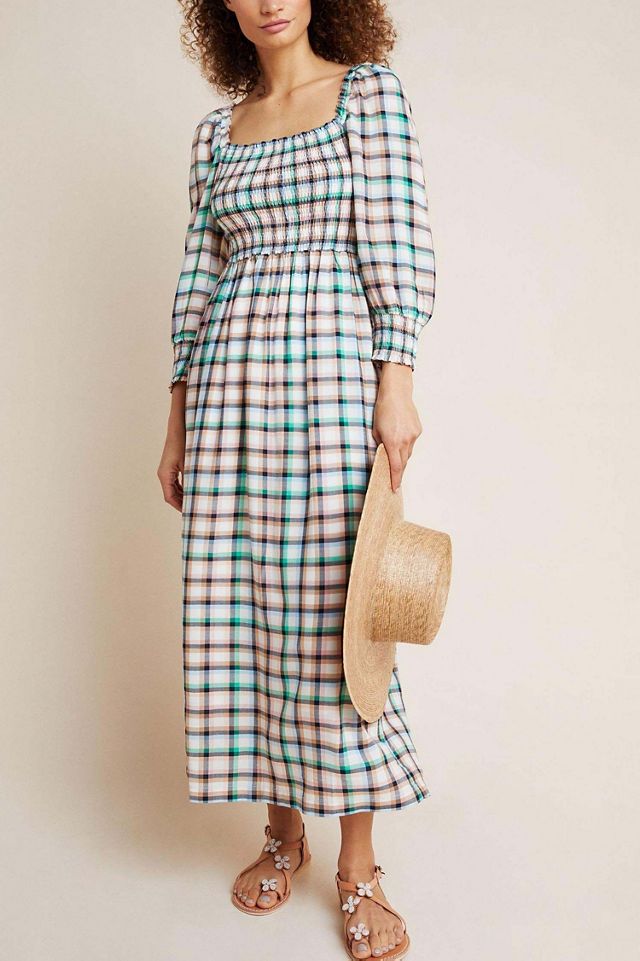 Maeve Cerie Smocked Maxi Dress | Anthropologie
