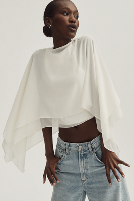 By Anthropologie Sheer Layered Poncho
