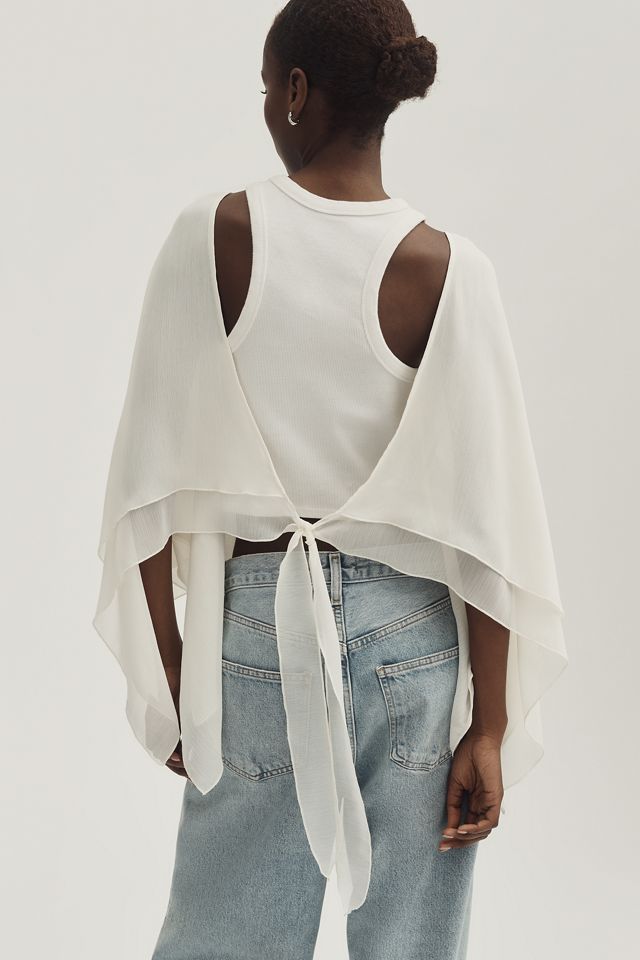 By Anthropologie Sheer Layered Poncho #1