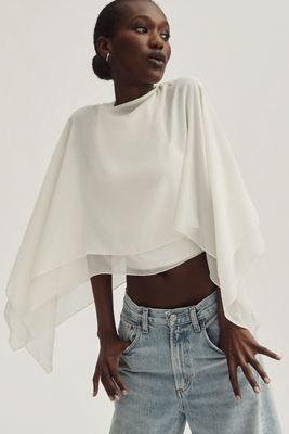 By Anthropologie Sheer Layered Poncho