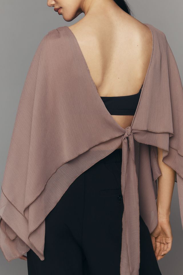 By Anthropologie Sheer Layered Poncho #3