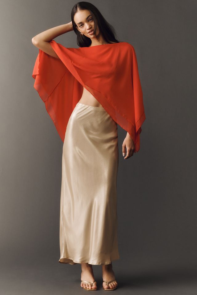 By Anthropologie Sheer Layered Poncho #1