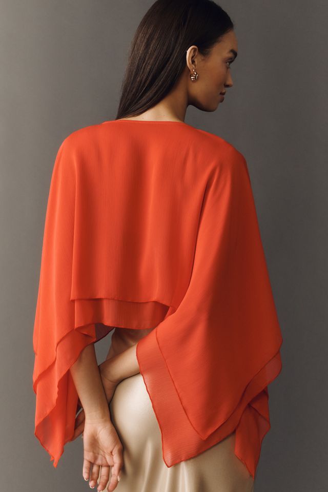 By Anthropologie Sheer Layered Poncho #3