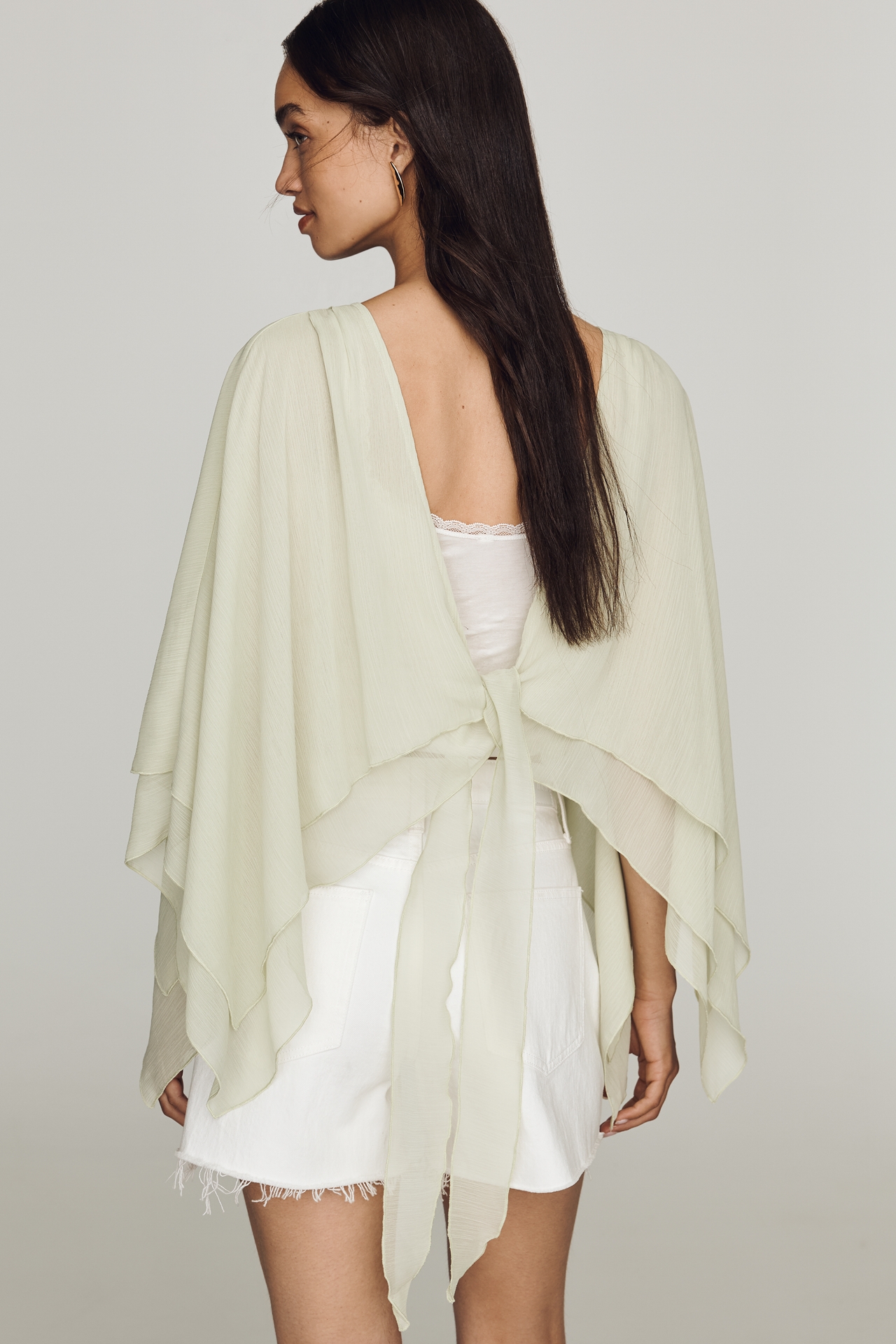 By Anthropologie Sheer Layered Poncho