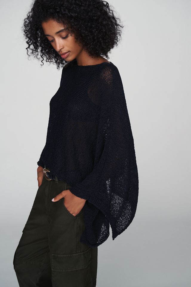 Gauze Knit Poncho #1