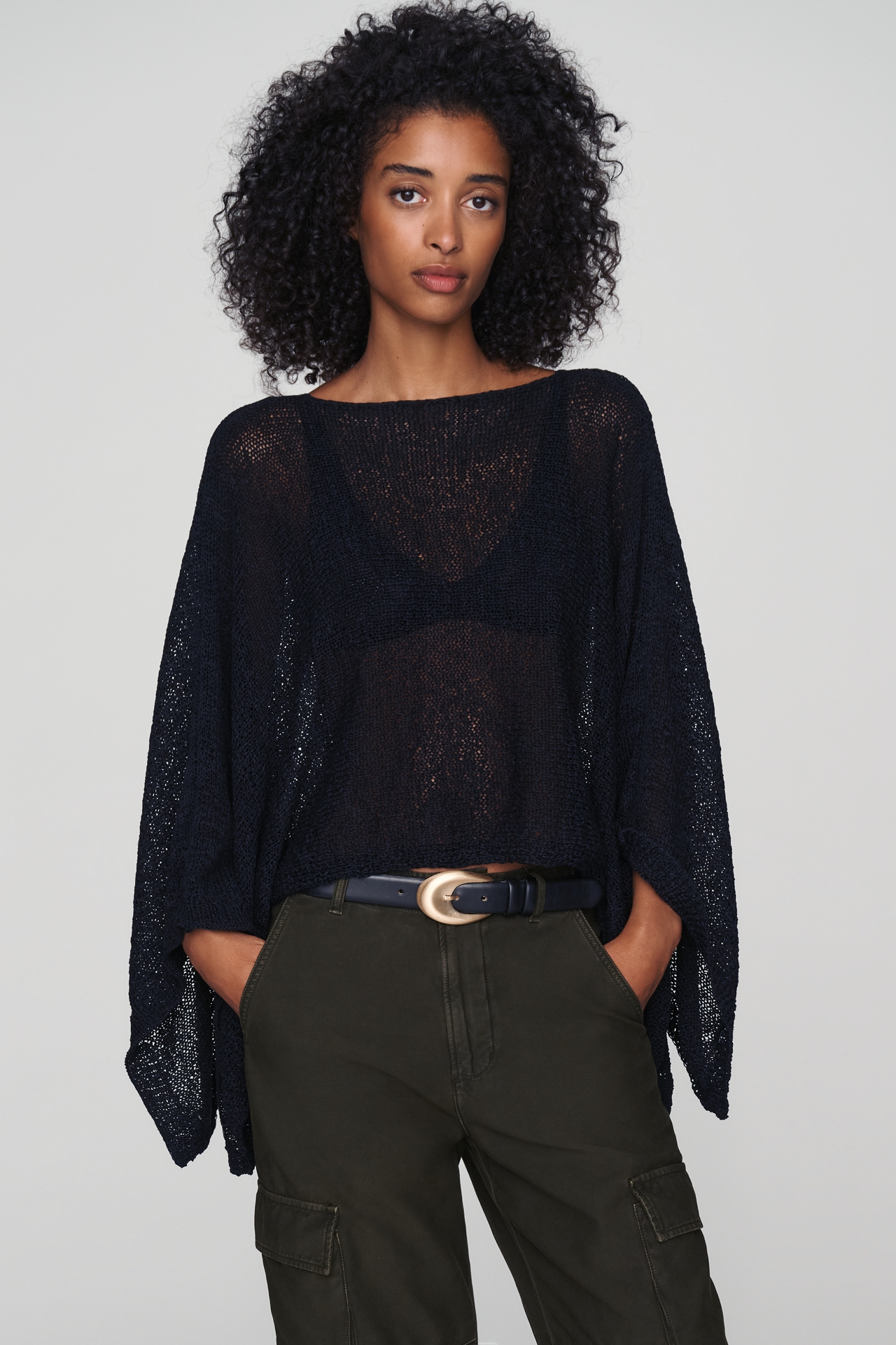 Gauze Knit Poncho