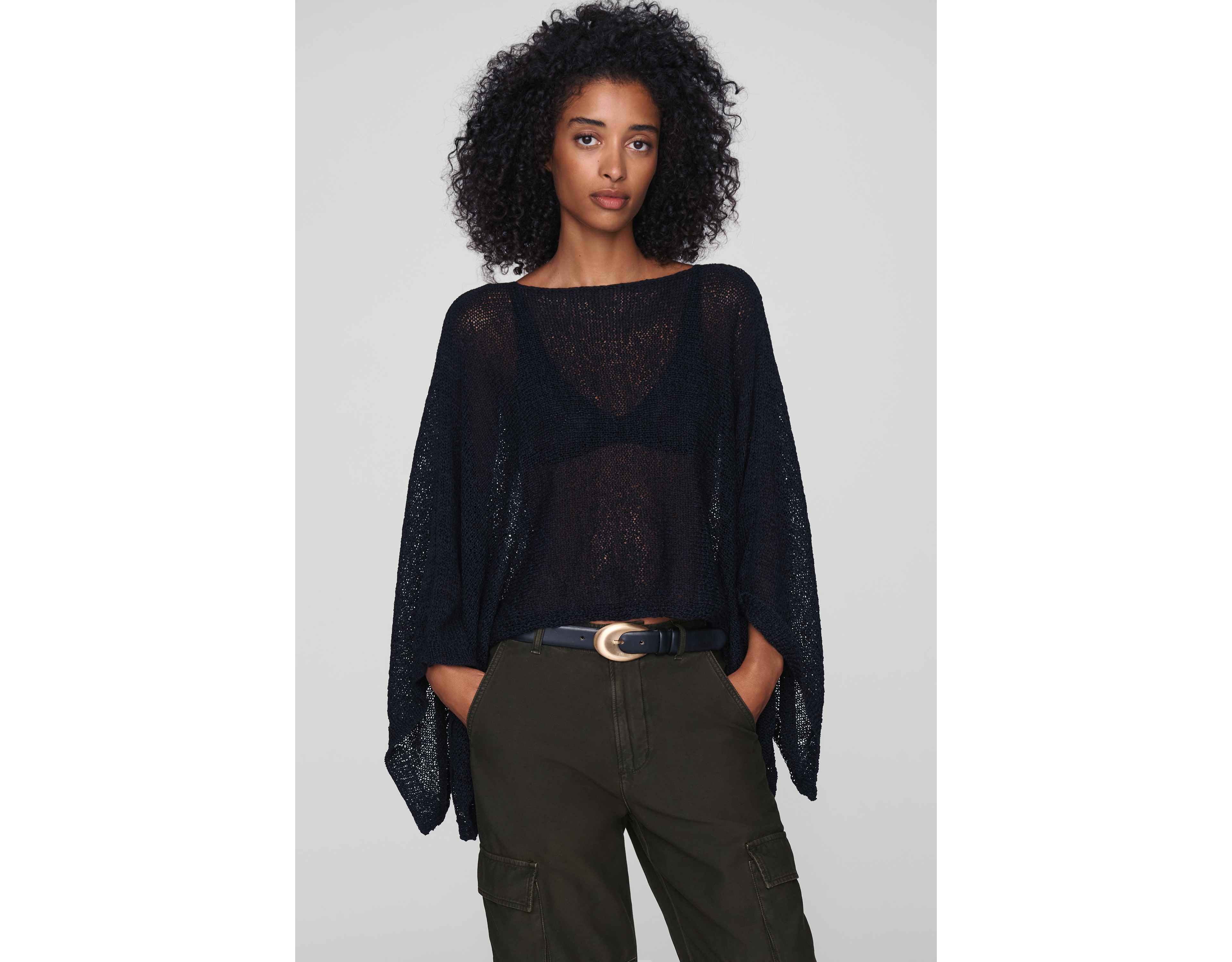 Gauze Knit Poncho