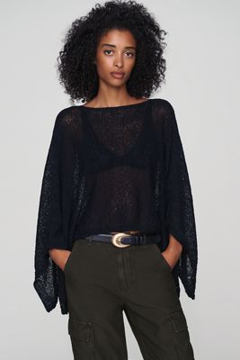 Gauze Knit Poncho