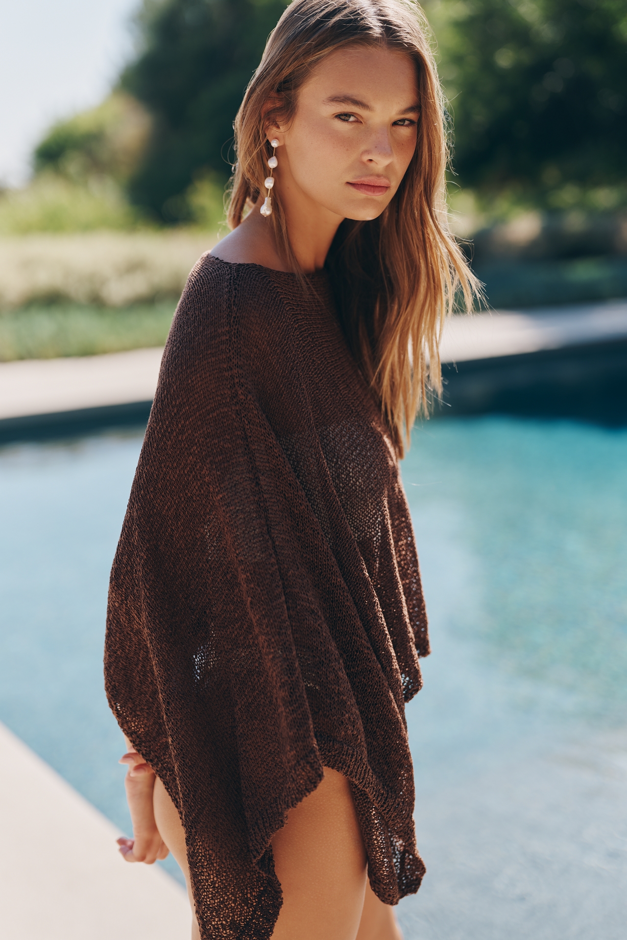 Gauze Knit Poncho