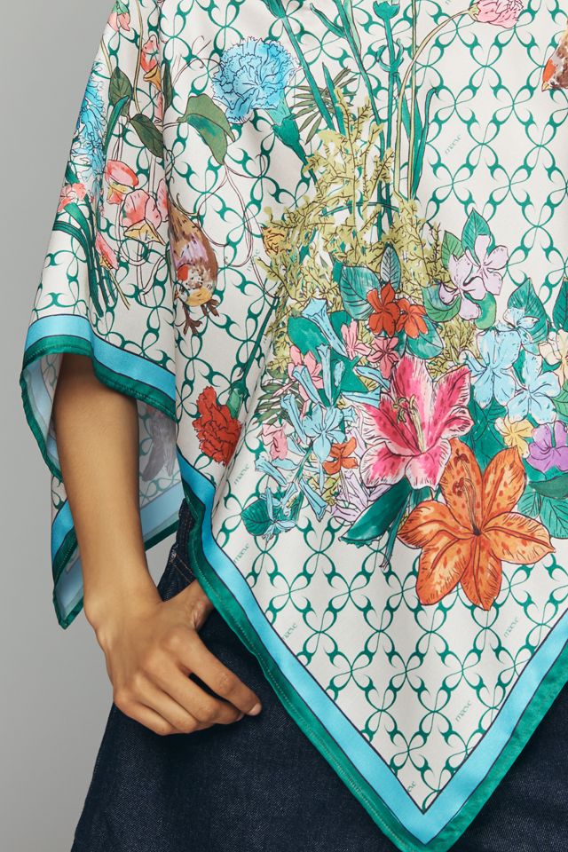 Maeve Satin Floral Poncho #3