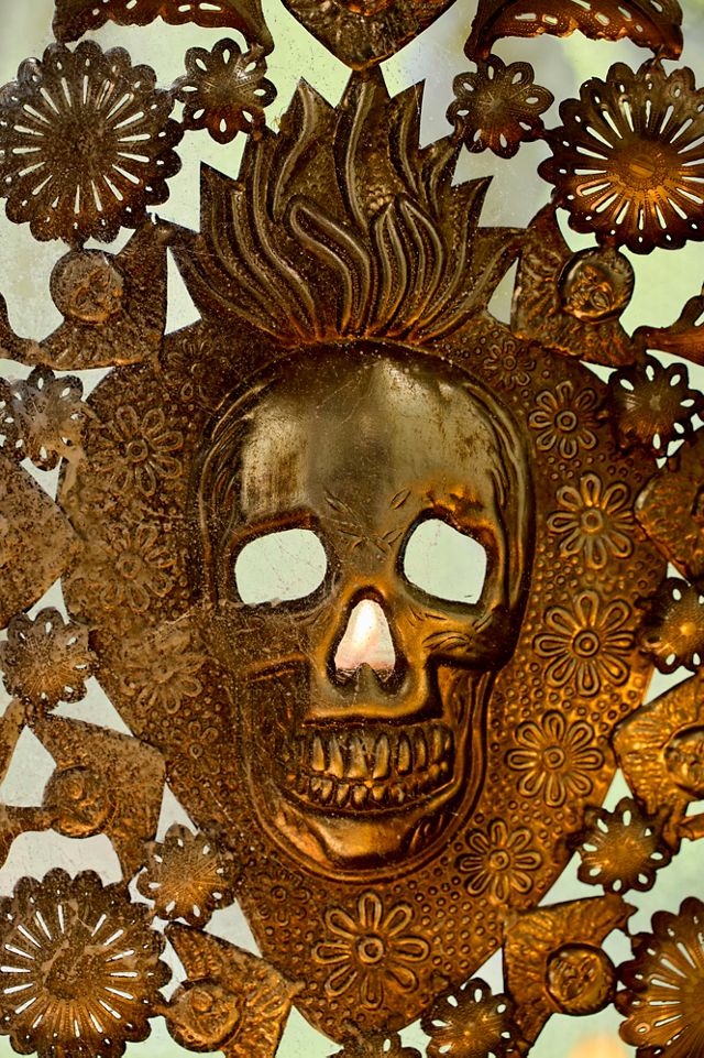Gilded Skull Votive Holder #3