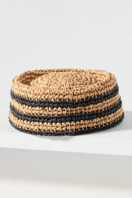 Brunna.co Eloise Raffia Pillbox Hat In Brown