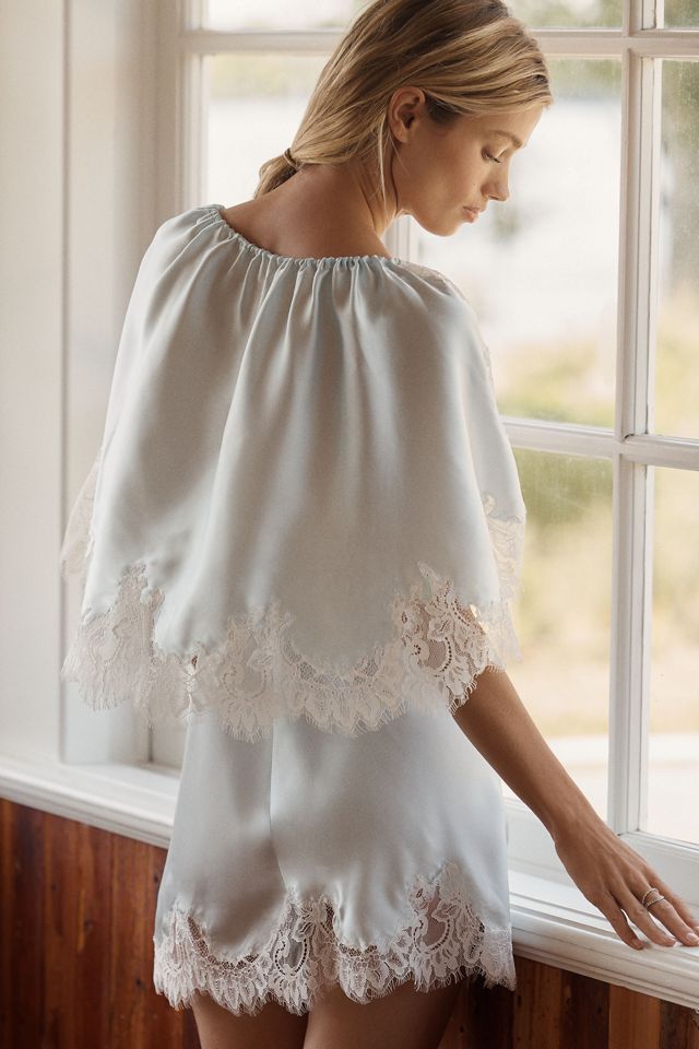 BHLDN Satin Lace Slip & Cape Set  #2